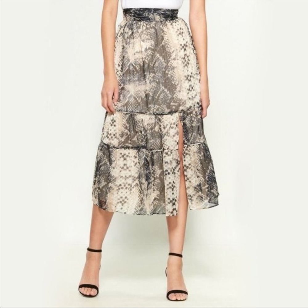 NWT Walter Baker Byron Snakeskin Lurex Skirt size 2